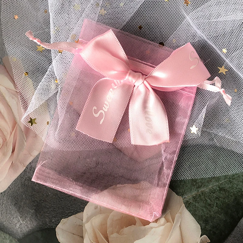 100 шт. оптовая продажа разноцветные Аппликаторы из органзы на шнурке для упаковки