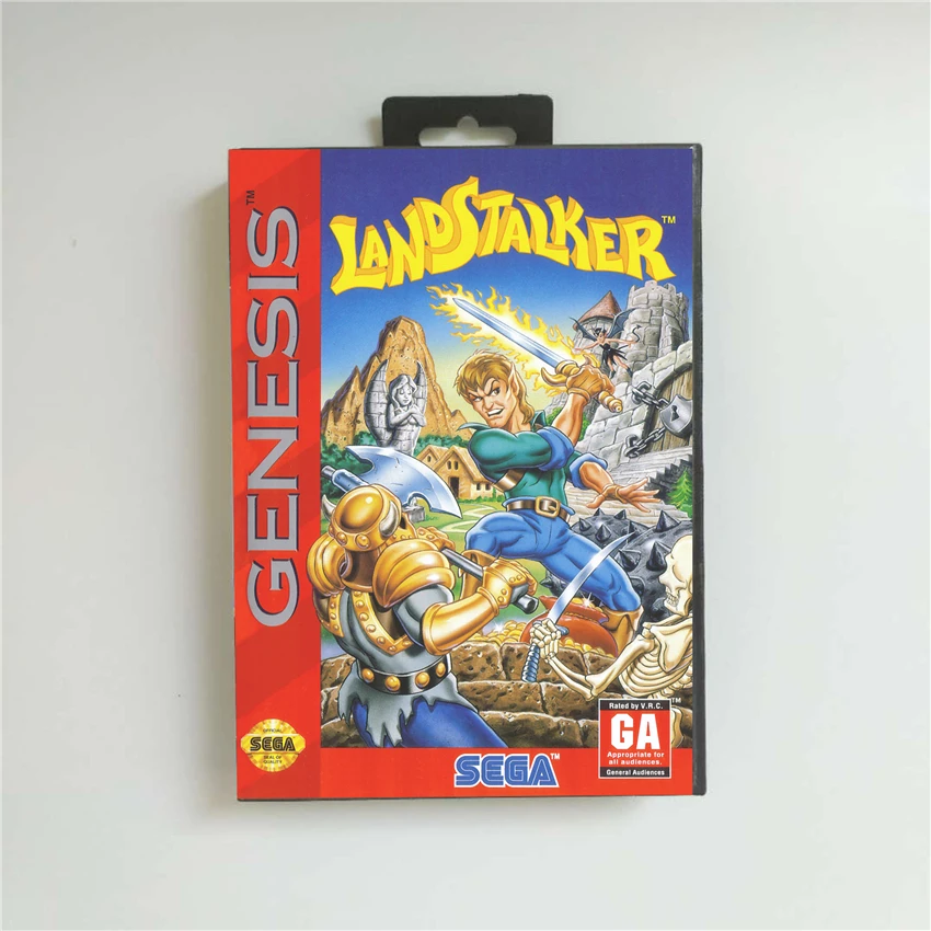 Landstalker (экономия батареи)-крышка США с розничной коробкой 16 бит игровая карта MD