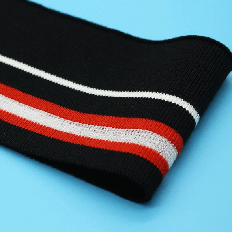 Лето ребра спандекс ткани плетёный в форме косички воротник ткань для манжеты