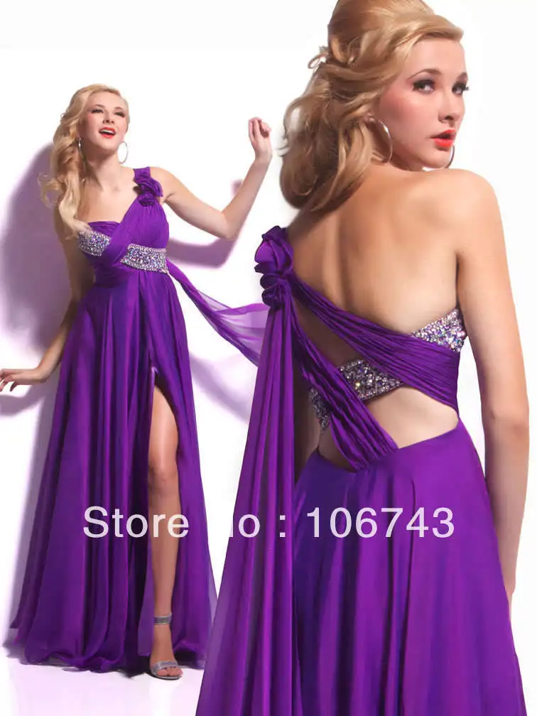 

free shipping new fashion 2018 vestidos formal Sexy brides long crystal beaded purple chiffon Graduation bridesmaid dresses