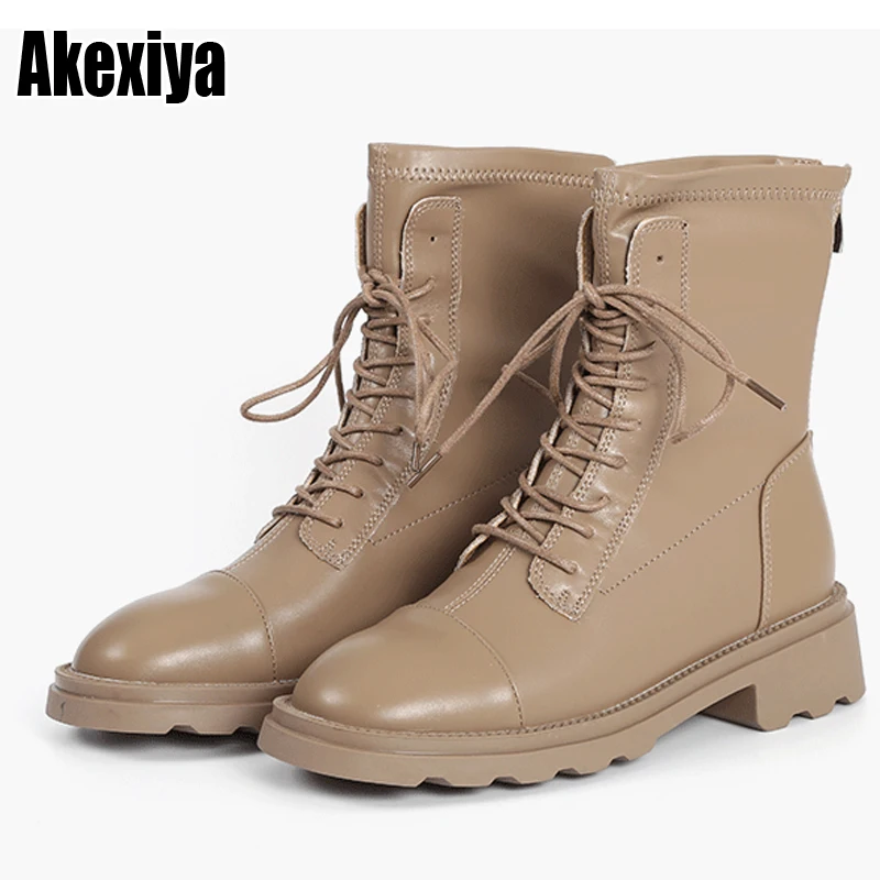 

Женские ботинки на плоской подошве, черные ботинки из натуральной кожи на платформе и высоком каблуке, со шнуровкой, модель bc2537, 2021