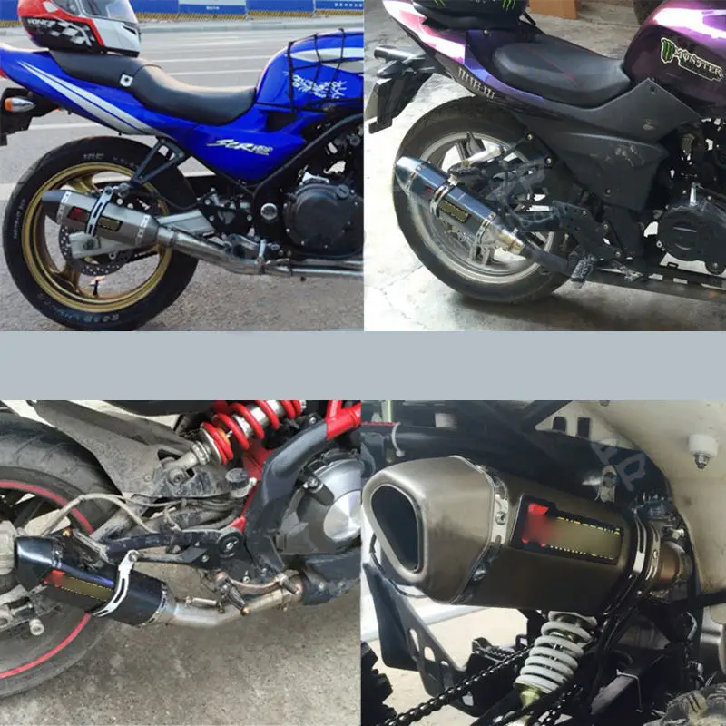 

Universal 38-51mm Exhaust Muffler Silencer Pipe Stainless Steel Exhaust Tail Pipe With Removable DB Killer Bike Modified Escape
