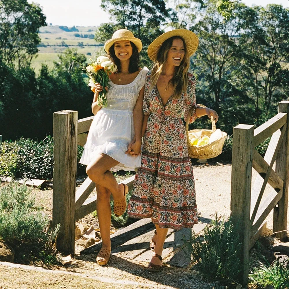 

2021 Purple Bohemian Floral Print V-neck Long Sleeve Summer Dress Cotton Tunic Women Streetwear Vintage Club Party Dresses A593