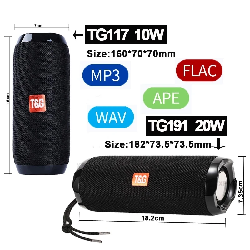 Портативная стереоколонка Bluetooth беспроводная и водонепроницаемая басовая