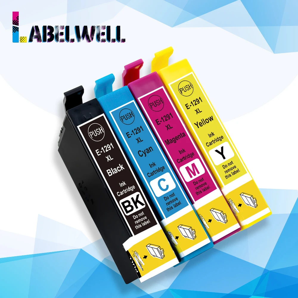 

Labelwell 4PK чернильный картридж 12XL T1291 T 1291 12 XL совместимый для Epson Stylus SX420W SX425W SX525WD SX230 SX235W чип для принтера