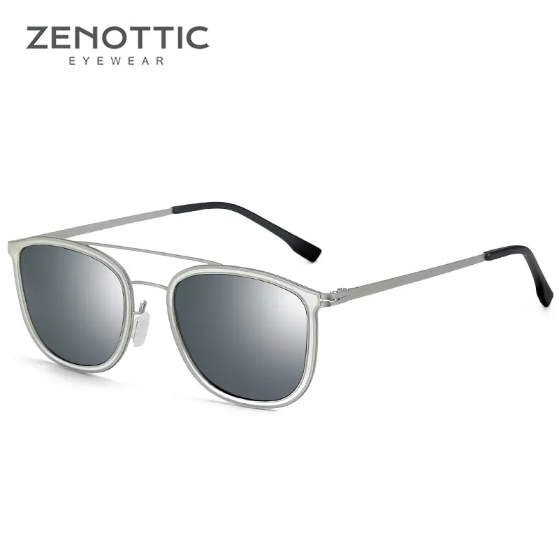 ZENOTTIC солнцезащитные очки Polaroid, мужские очки из сплава, квадратные UV400 Солнцезащитные очки, светильник, женские зеркальные поляризованные очки, новинка BT6301
