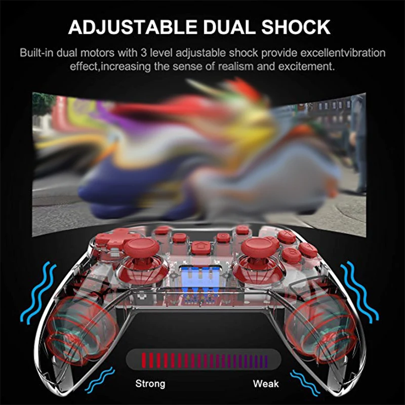 Беспроводной Bluetooth-контроллер геймпад для Nintendo Switch Pro Crystal Shell триггер джойстика