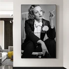 Marlene Dietrich in a suit, художественный плакат на холсте и настенный художественный принт, фотографии, современная семейная фотография