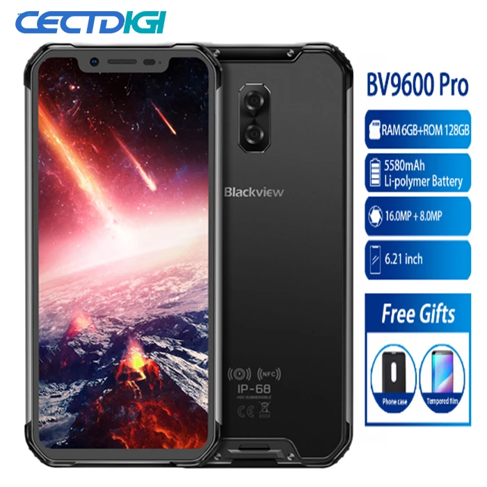 Смартфон Blackview BV9600 Pro IP68 водонепроницаемый мобильный телефон Helio P70 6 ГБ + 128 экран 21