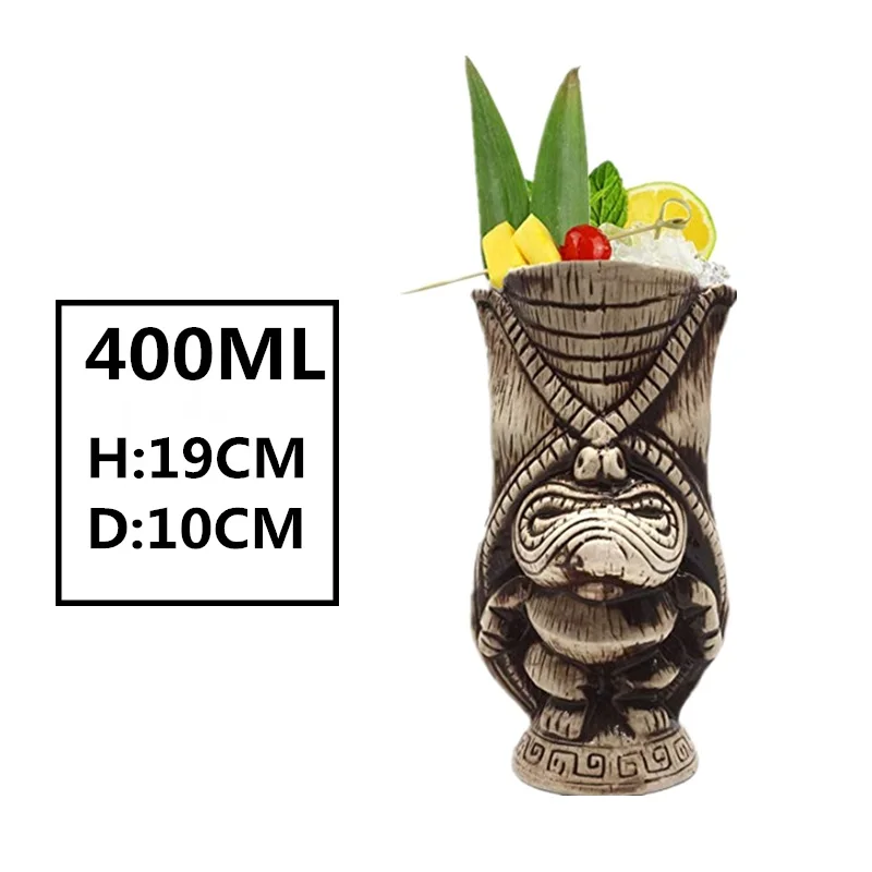 Новые Hawaii Tiki кружки, кружки для коктейлей, пивные кружки для напитков, кружка для вина, керамическая Пасхальная кружка Tiki, кружка 450 мл - Цвет: H