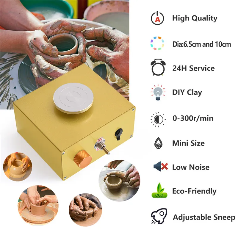 

DIY Clay Wheel Machine Pottery Drawing Machine Turntable Pottery Wheel Ceramic Machine for Ceramics Work with Shaping Tools