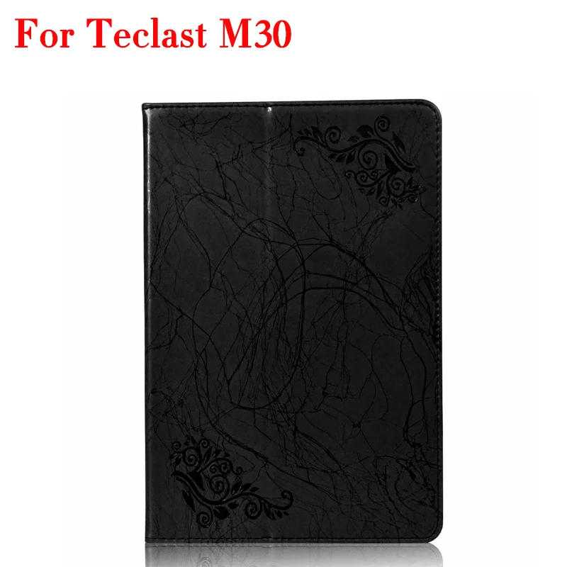M30-black Чехол с принтом для Teclast T30 10," планшетный ПК Стенд защитный чехол из искусственной кожи для Teclast M30+ стилус - Цвет: M30-black