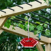 1pc bird water feeder bottle hanging hummingbird feeder garden outdoor plastic flower iron hook pet bird supplies garden