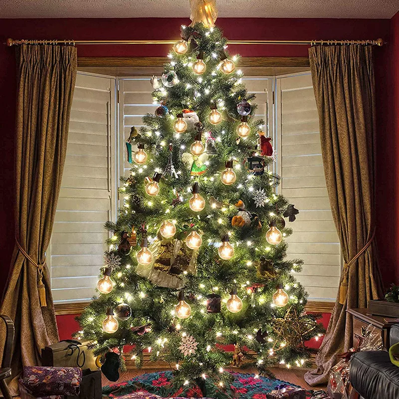 

New 25FT G40 Globe Christmas String Light Garland Wedding Garden Tree Street Patio Lights Fairy Vintage 220v Outdoor Party Decor