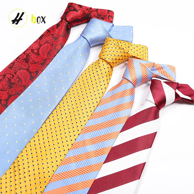 Новый жаккардовый тканый галстук для мужчин, классический галстук в клетку, модный галстук из полиэстера, мужской галстук для свадьбы, дело...