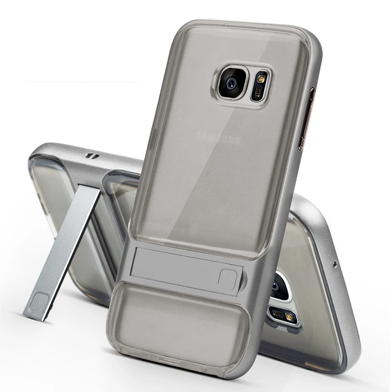 Crystal Gray Абсолютно 3D Гибридный чехол для samsung Galaxy S7 подставка силиконовая крышка 5," TPU PC 360 полный защитный samsung S7 Galaxy ys7 Funda - Цвет: Crystal Gray