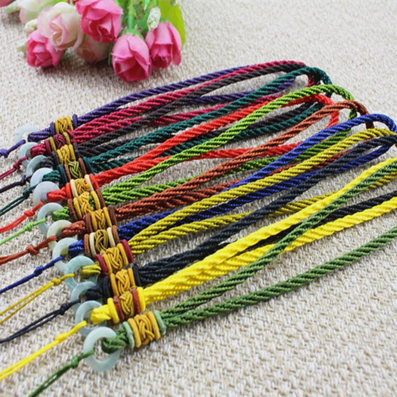 Лента нефритовое кольцо ручное украшение плетеная веревка сделай сам