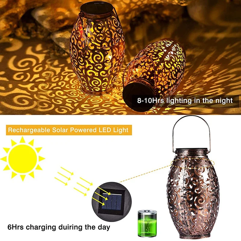 

Outdoor Solar Lantern, Solar Table Lamp, Hanging, Waterproof, for Garden, Courtyard, Patio