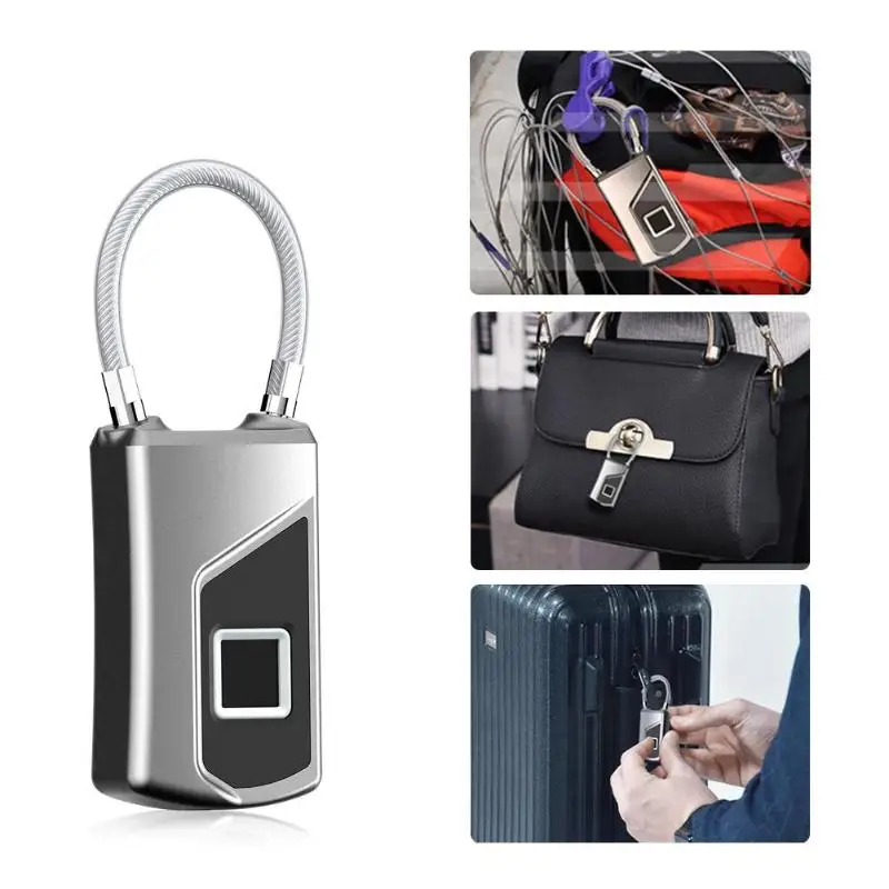 DHL 30pcs/lot Anytek L1+ Fingerprint Bag Lock Waterproof Anti-theft Door Suitcase Padlock Ins recommend