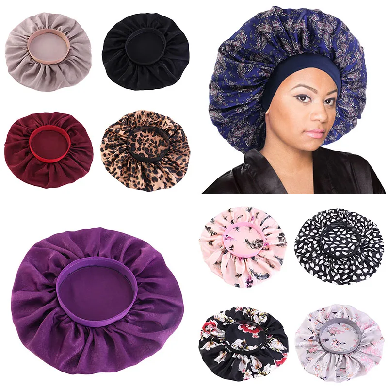 Новая женская красивая однотонная шелковая шляпа большого размера с цветочным