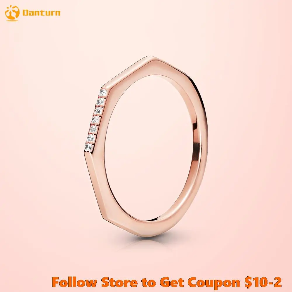 

925 Sterling Silver Women Rings Multifaceted Rings Rose Color Rings for Women Jewelry Wedding