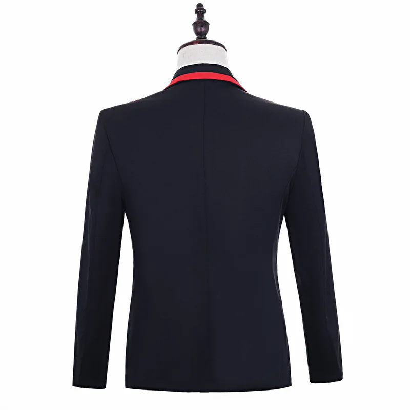 Блейзер Мужской облегающий с вышивкой куртка для свадьбы сцены певицы вечеринки