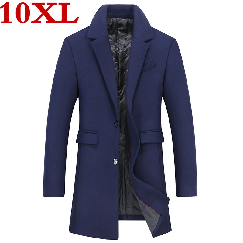 Большой плюс размер 10XL 9XL 8XL зимняя куртка для мужчин утепленное шерстяное пальто подходит куртки верхняя одежда теплая мужская повседневная куртка пальто бушлат