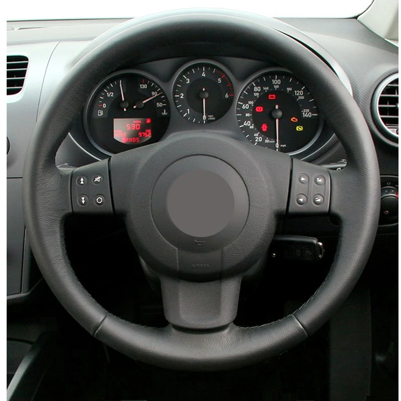 Black PU Artificial Leather DIY Car Steering Wheel Cover For Seat Ibiza 6L leon MK2 Sport Altea Toledo 2005-2009 | Автомобили и