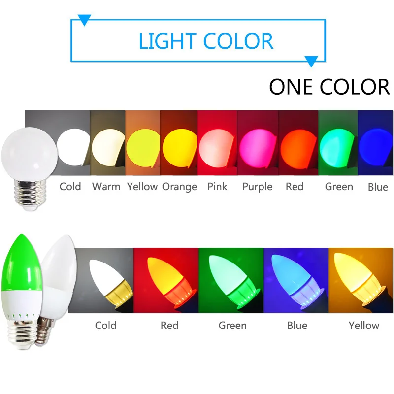 10 шт. светодиодный светильник E14 E27 3 Вт G45 C35 RGB цветной SMD 2835 AC 220 В 240 Глобус лампы