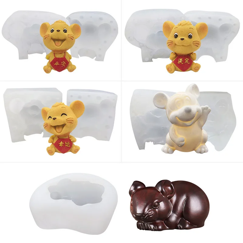 

Mouse Silicone Mold Cartoon Animal Mousse Cake Silicone Mold Resin Mold Aromatherapy Handmade Soap Mold DIY Candle Mold