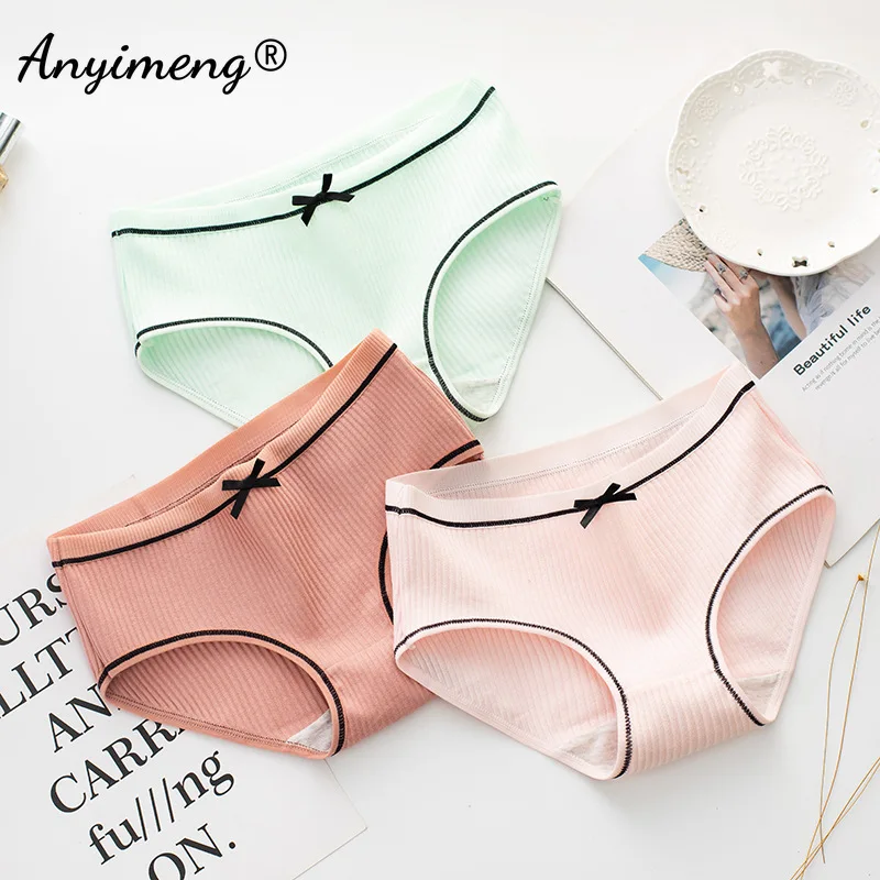 

Korean Kawaii Panties for Women 95% Cotton Underwear for Girls Female Lingerie Low-rise Asian Size Ins Fashion Mini Panty 3/lot