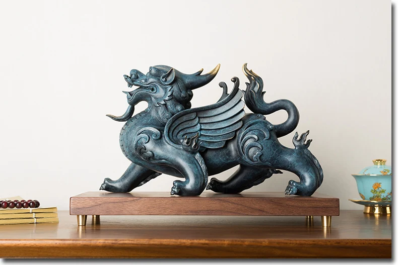 Online Große 2021 Home Shop Unternehmen SHOP Maskottchen Talisman Bringen Reichtum Geld GLÜCK Drachen PI XIU BRONZE Skulptur FENG SHUI Statue
