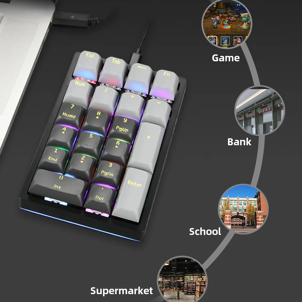 Игровая клавиатура Motospeed K3 Gateron Проводная Механическая мини-клавиатура с