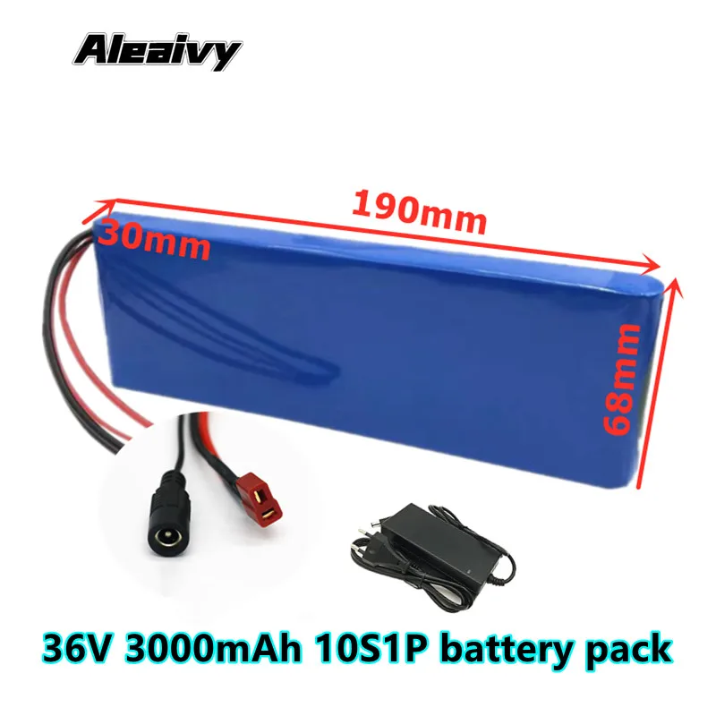 

36V 10S1P 3Ah 42V 3200mah 18650 lithium ion 36V battery pack ebike electric car bicycle scooter 20A BMS 500W T Pluy+DC5.5*2.1 2A