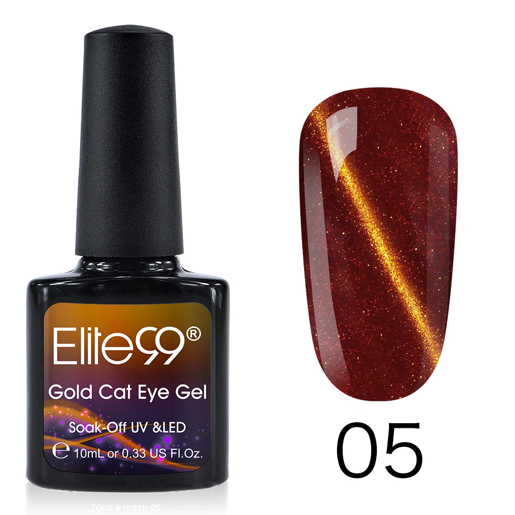 Elite99 10 мл Золотой Гель-лак «кошачий глаз» замочить от винно-Красного цвета Гель-лак для ногтей 3D Магнитный дизайн ногтей Маникюр УФ-гель для ногтей - Цвет: JGMY05