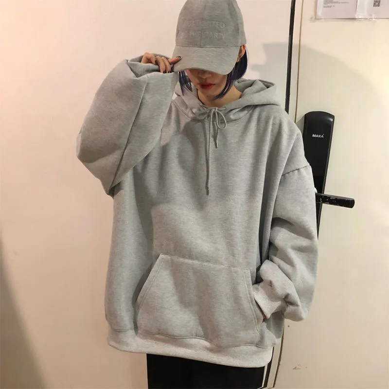 Autumn Winter Woman Hoodie Hooded Loose Thicken Solid Casual female sweatshirts 2020 HOT las mujeres sweetshirts