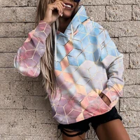 pink 3d geometric pattern outdoor street womens casual hoodie sweatshirt spring and autumn hoodie sweater womens new fashion