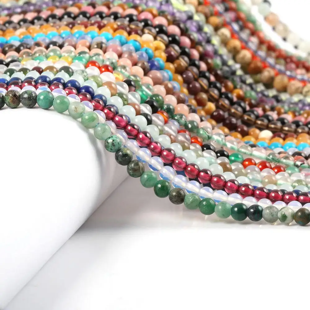 

Natural Stone Beads Round Semi-precious Loose Beads For DIY Necklace Bracelet Handiwork Sewing Craft Jewelry Accessory Making