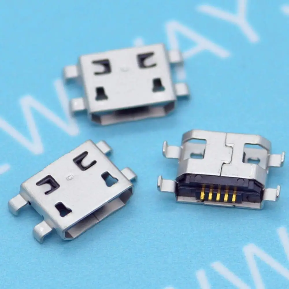 100 шт./лот, микро USB 5pin типа B гнездовой разъем для мобильного телефона Micro USB разъем 5-контактный разъем зарядки