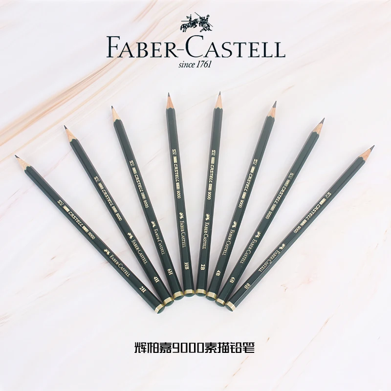 

1 Dozen Faber Castell 9000 Art Graphite Pencils for Writing Shading Sketch Black Lead Design Charcoal Pencil Artists Drawing