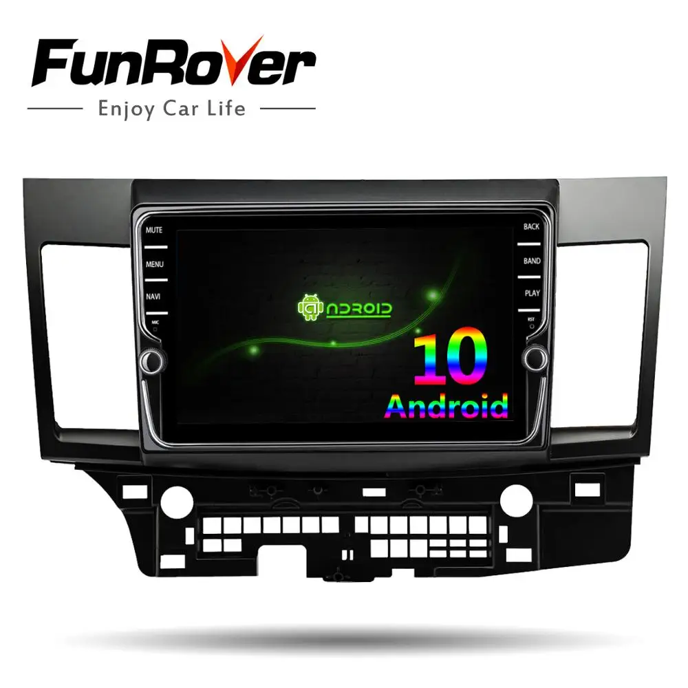 Funrover 8 ядер android 10 0 2 din автомобильный dvd мультимедийный плеер для MITSUBISHI LANCER 2007 2017