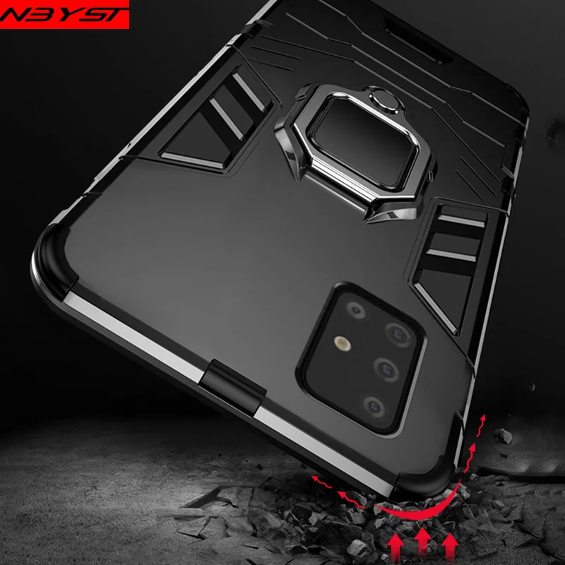Металлический магнитный чехол с кольцом-держателем для Samsung Galaxy M31 M21 M11 A31 A41 A51 A71 A30