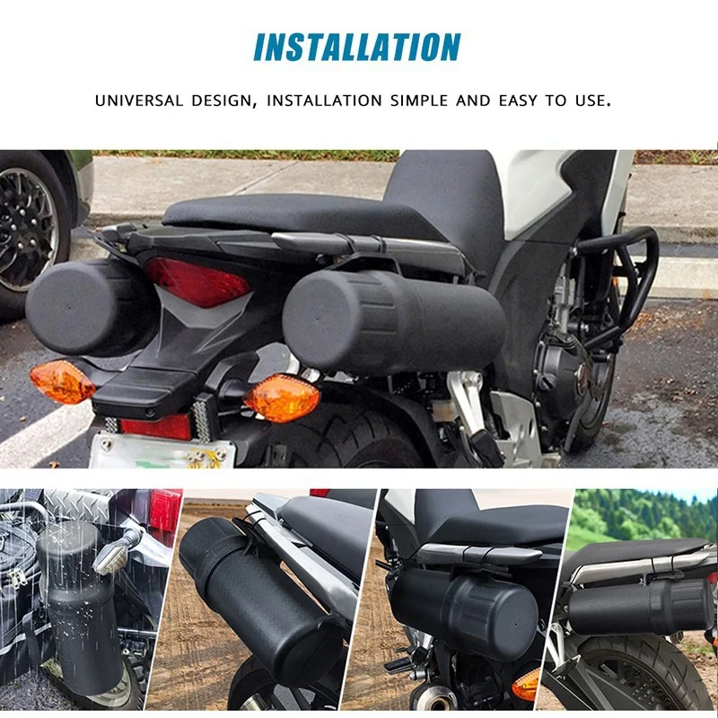 

Waterproof Tool Tube Gloves Raincoat Storage Box with Lock Buckle Universal for Honda Yamaha Kawasaki