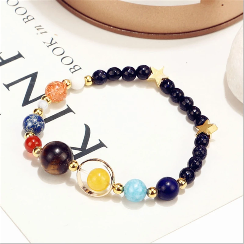Браслет из камня и бисера Вселенная Галактика солнечная система браслет восемь