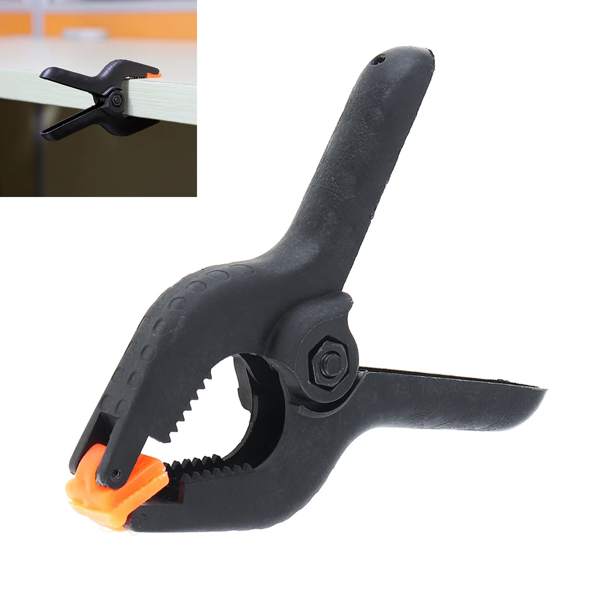 Фиксированный зажим из черного пластика и нейлона 3 дюйма с пружинными зажимами