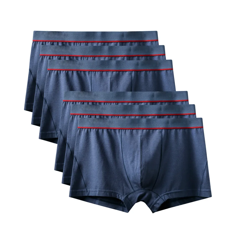 6Pcs A0582 Blue 6 шт./лот, новинка, высокое качество, Mr трусы, модные, сексуальные, брендовые, U выпуклые трусы, мужские, размера плюс, боксеры, шорты, большой размер, нижнее белье - Цвет: 6Pcs A0582 Blue