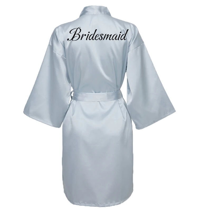 Silk Satin Robes Bridesmaid Bride Robes Bridesmaid Robes Wedding Long Robe Bathrobe Gold Print Royal Blue Robe