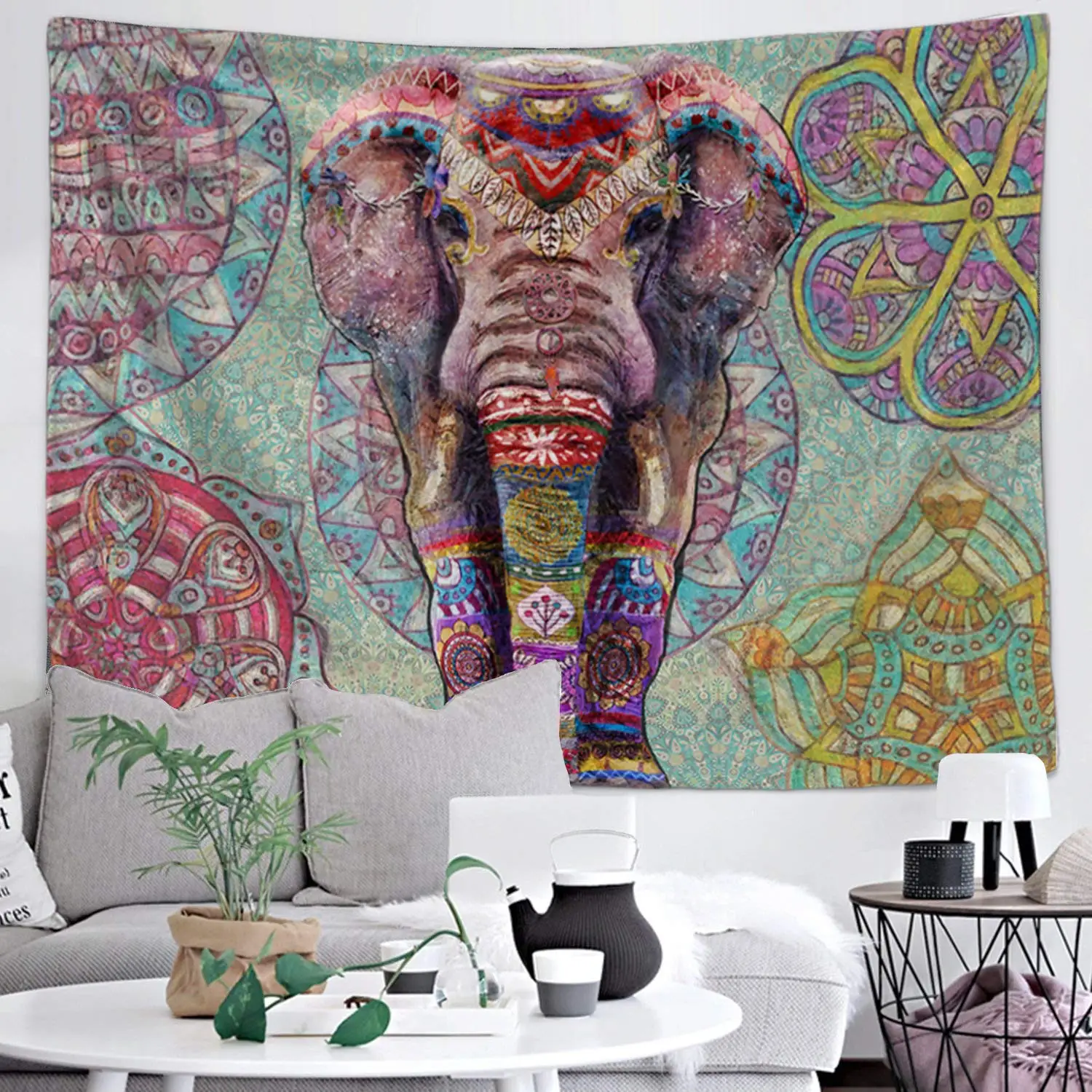 Африка слон настенный абстрактный индийский богемный гобелен для спальни