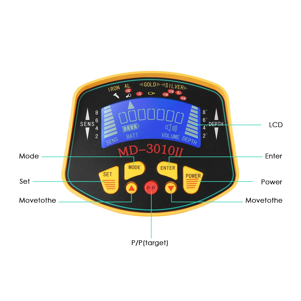 KKMOON MD3010II Профессиональный металлоискатель Высокочувствительный подземный