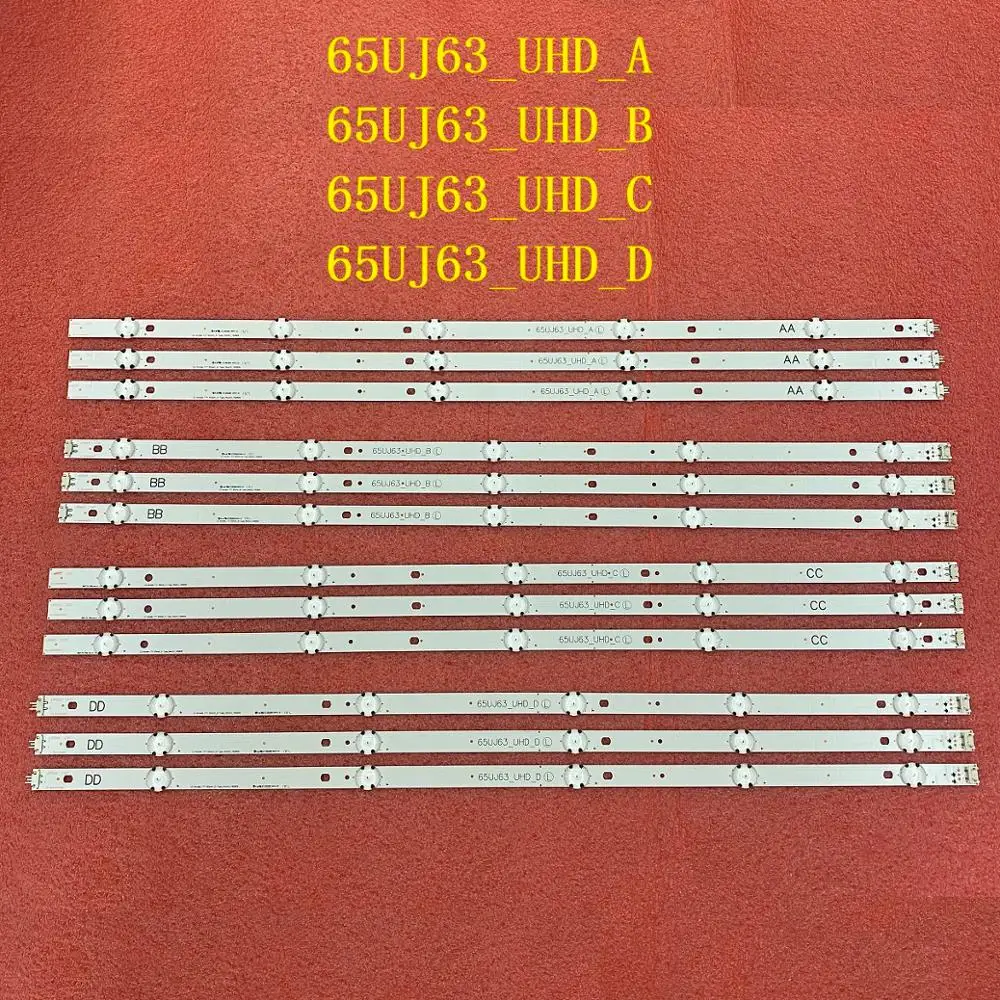 Светодиодная подсветка для LG 65UJ630Y 65UJ6300 65UJ630V 65UJ6309 65UJ634V 65UJ5500 65UK6100 Innotek 17Y 65 дюймов 65UJ63_UHD_A B C D, 12 шт.